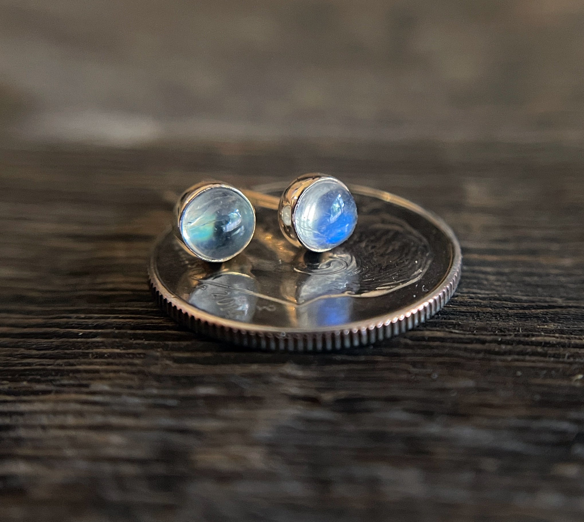 Moonstone Stud Earrings, 14k Gold Earrings, Gold Stud Earrings, Tiny Stud Earrings