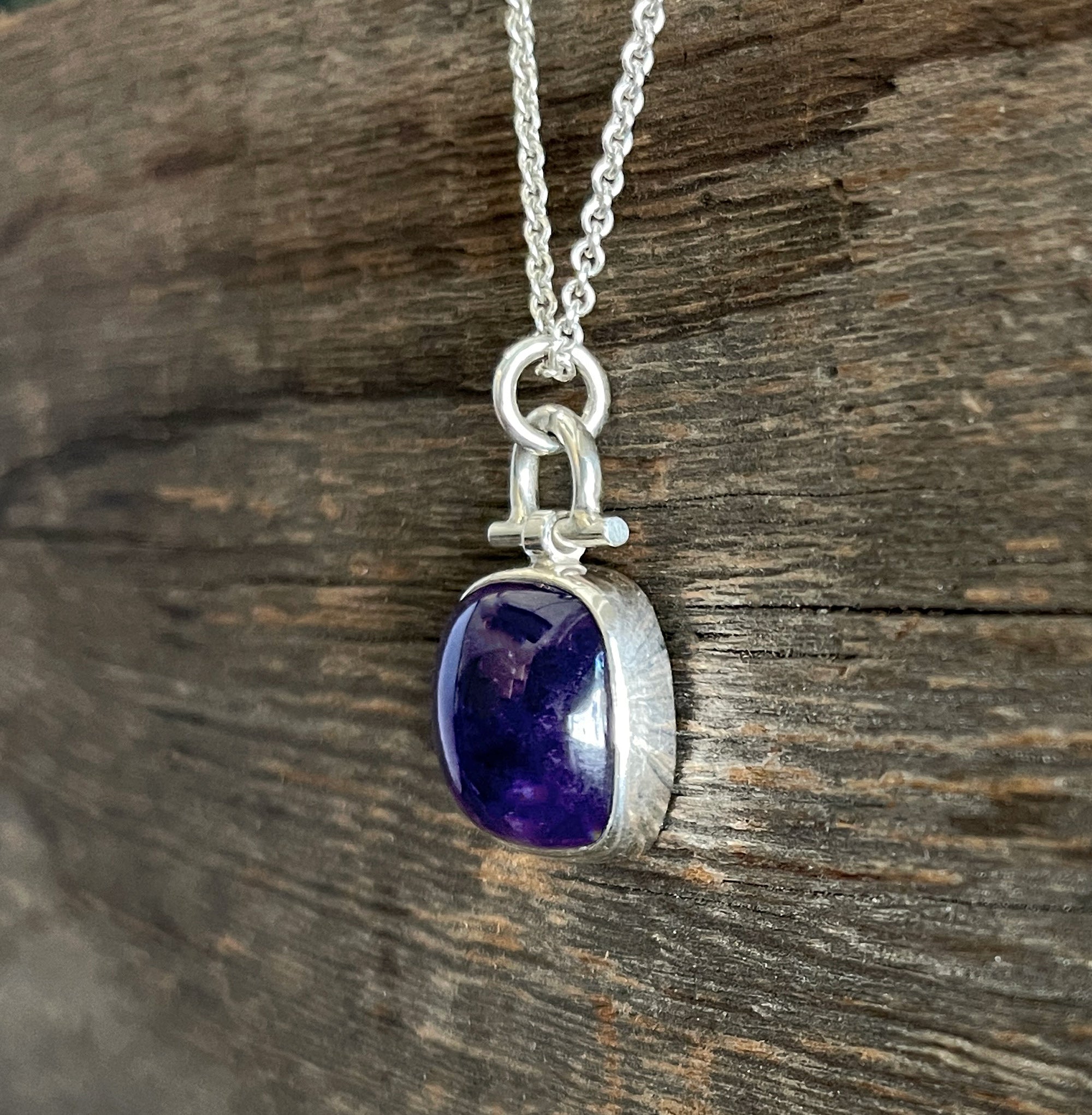 Amethyst Necklace in Sterling Silver, Amethyst Layering Necklace, Amethyst Pendant, February Birthstone, Handmade Christmas Gift