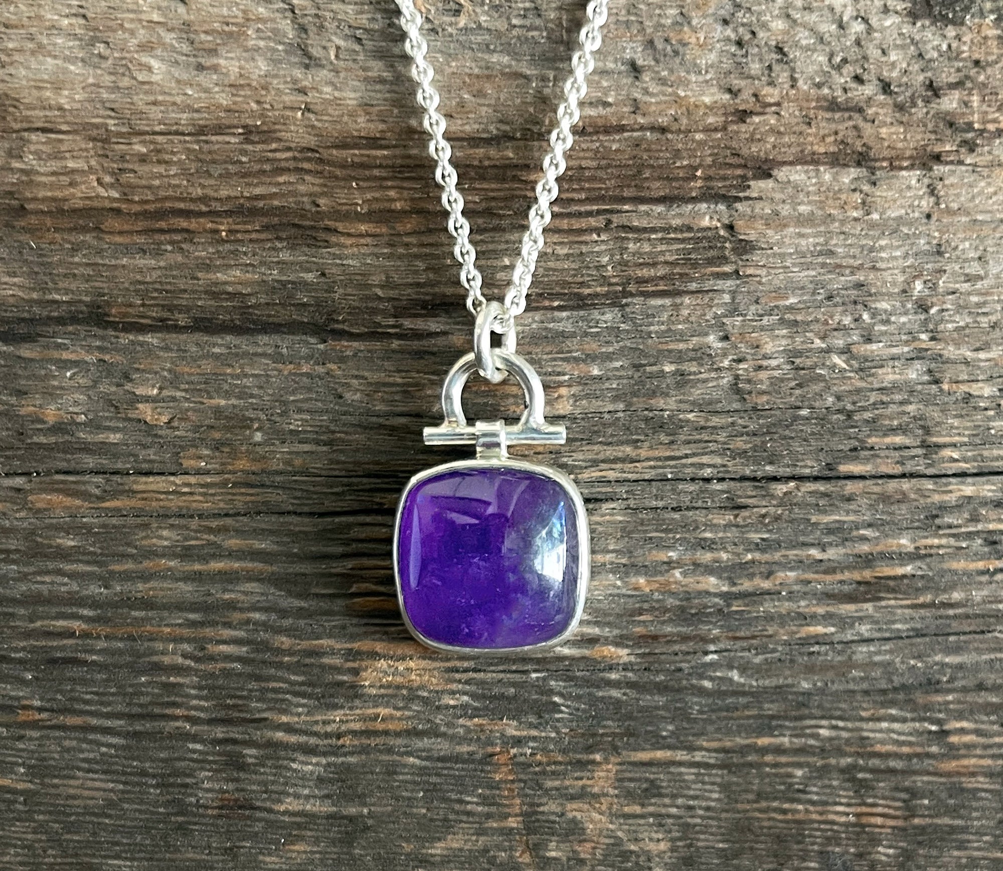 Amethyst Necklace in Sterling Silver, Amethyst Layering Necklace, Amethyst Pendant, February Birthstone, Handmade Christmas Gift